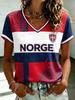 Summer Women's Men's NORGE Norway Print Round Neck Short Sleeve T-Shirt Graphic Tee Soccer Jersey Plus Size Sport T-Shirt Tops