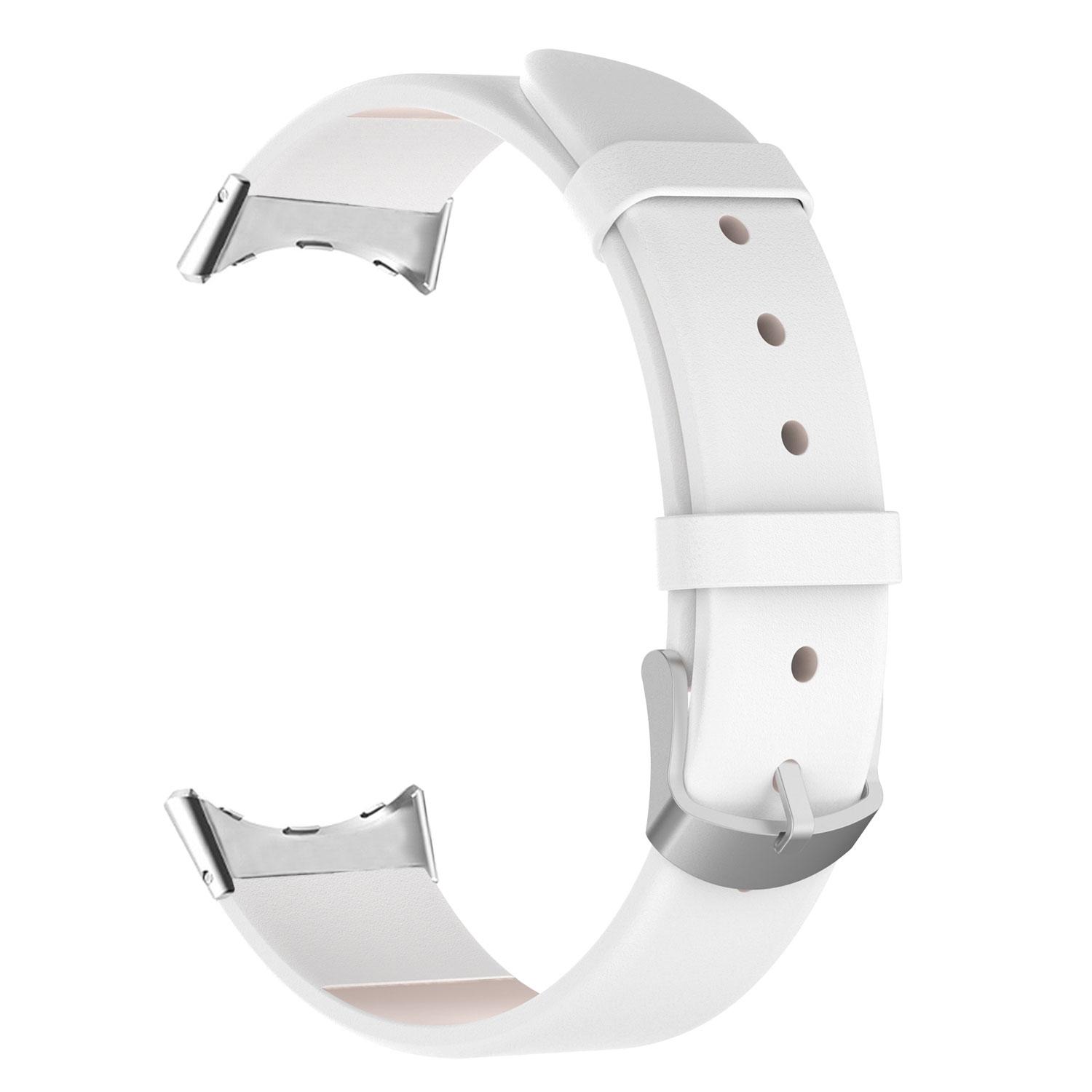 

For Google Pixel Watch 3 41mm/Watch 2/Pixel Watch PU Leather Watch Strap Quick Release Watch Band White