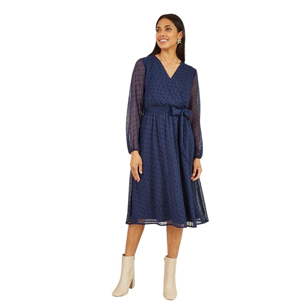 Mela London Womens/Ladies Dobby Spotted Wrap Dress