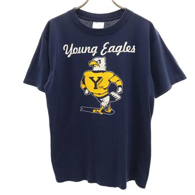 JERZEES Young Eagles Short Sleeve T-shirt S Navy Men's Used