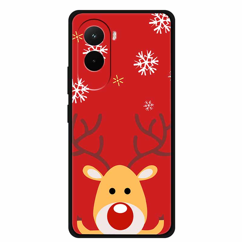 Christmas Phone Case For Poco M7 4G Case Christmas Tree Black Silicone Bumper For Xiaomi Poco M7 4G Cover PocoM7 Cartoon Coque