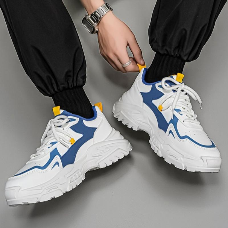 Men Thick Sole Non Slip Running Sneakers, Student Daily Athletic Sports Shoes