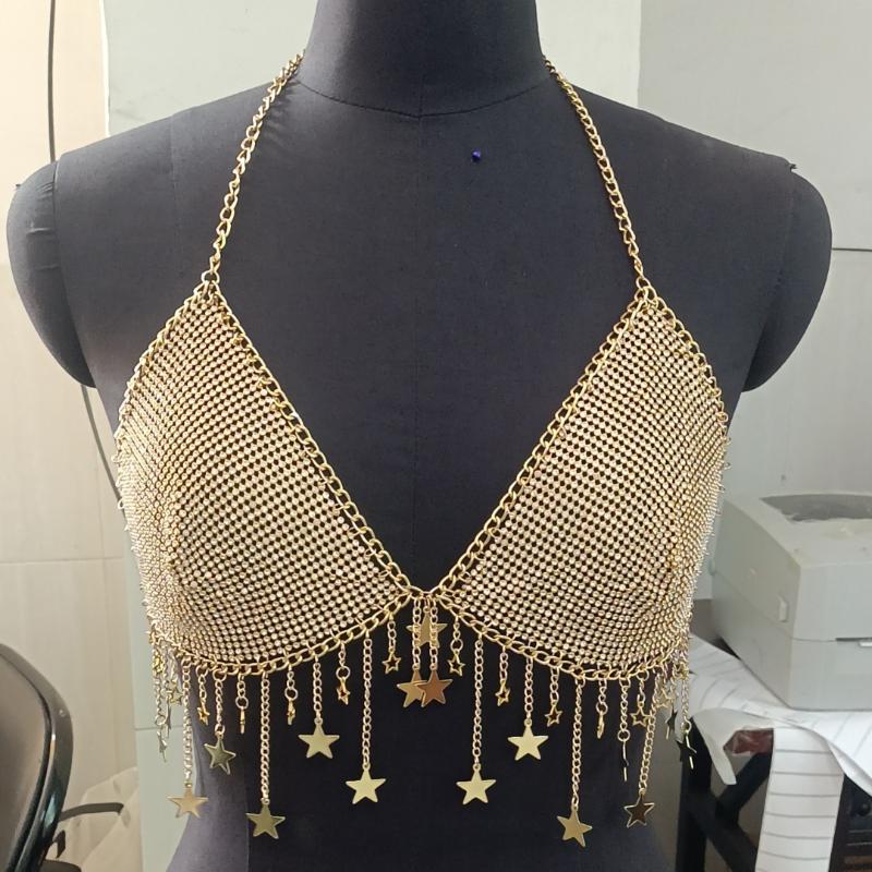 

Жилет, Сексуальный, Инкрустация стразами, Пайетки, Пентаграмма, Чокер, Кисточка, Цепочка для тела, Майка average size