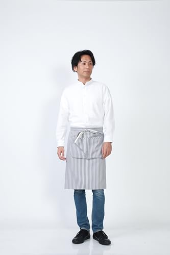 Seven Uniform GH7021-0 Long Sleeve Stand Collar Oxford Shirt, White, Size M