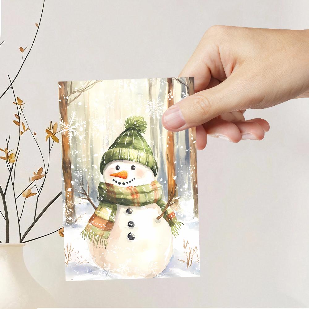 32pcs, Vintage Christmas Postcard, Green, Birthday/Anniversary Gift, Collectible, Suitable for Gift Giving, Can Be Mailed.