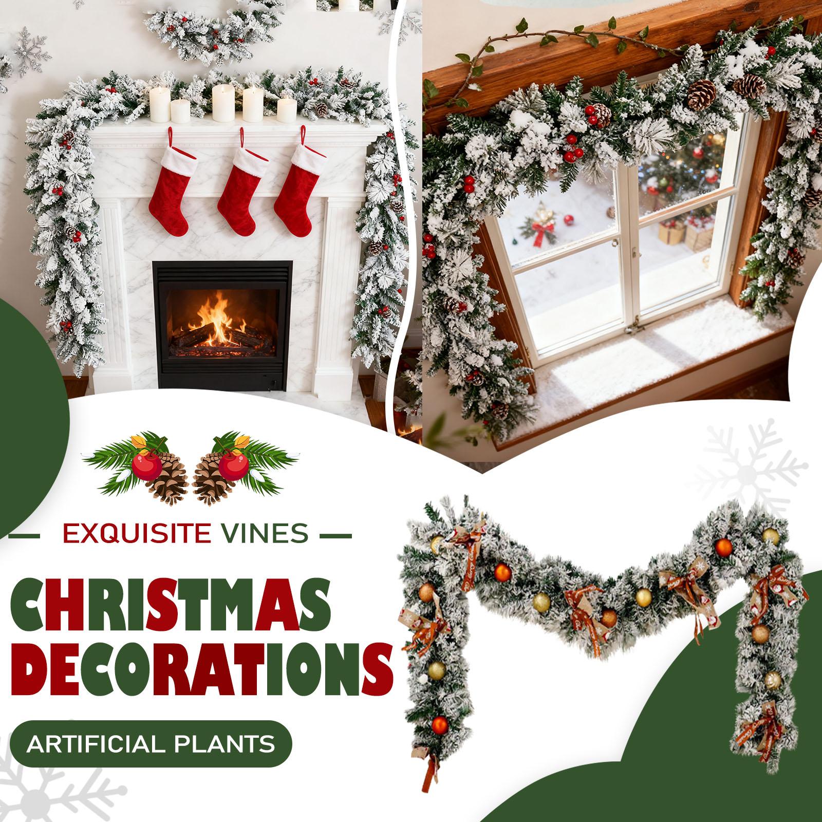 

Christmas Norfolk Wreath PE Soft Rubber Texture Needles And Pinevine Christmas Decoration One Size