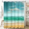 Modernt Duschdraperi med Havsscen Blå Himmelsdesign med Moln för Badrumsinredning Vattentätt Tygmaterial, Tvättbart Eco-Friend