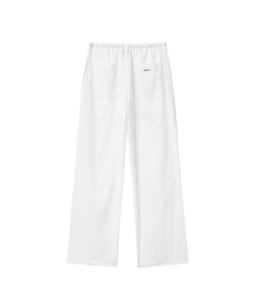 Lense Sheer Tuck Line Pants White