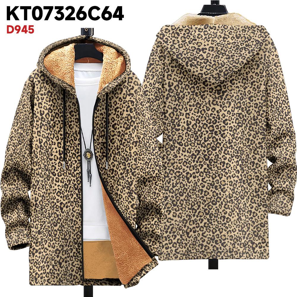 New Jacket: Multi-colored Pattern Elements, Zipper Hooded Cardigan, Thickened Winter Fleece Padded Clothes, Yellow Lining, Trendy Cotton Clothes