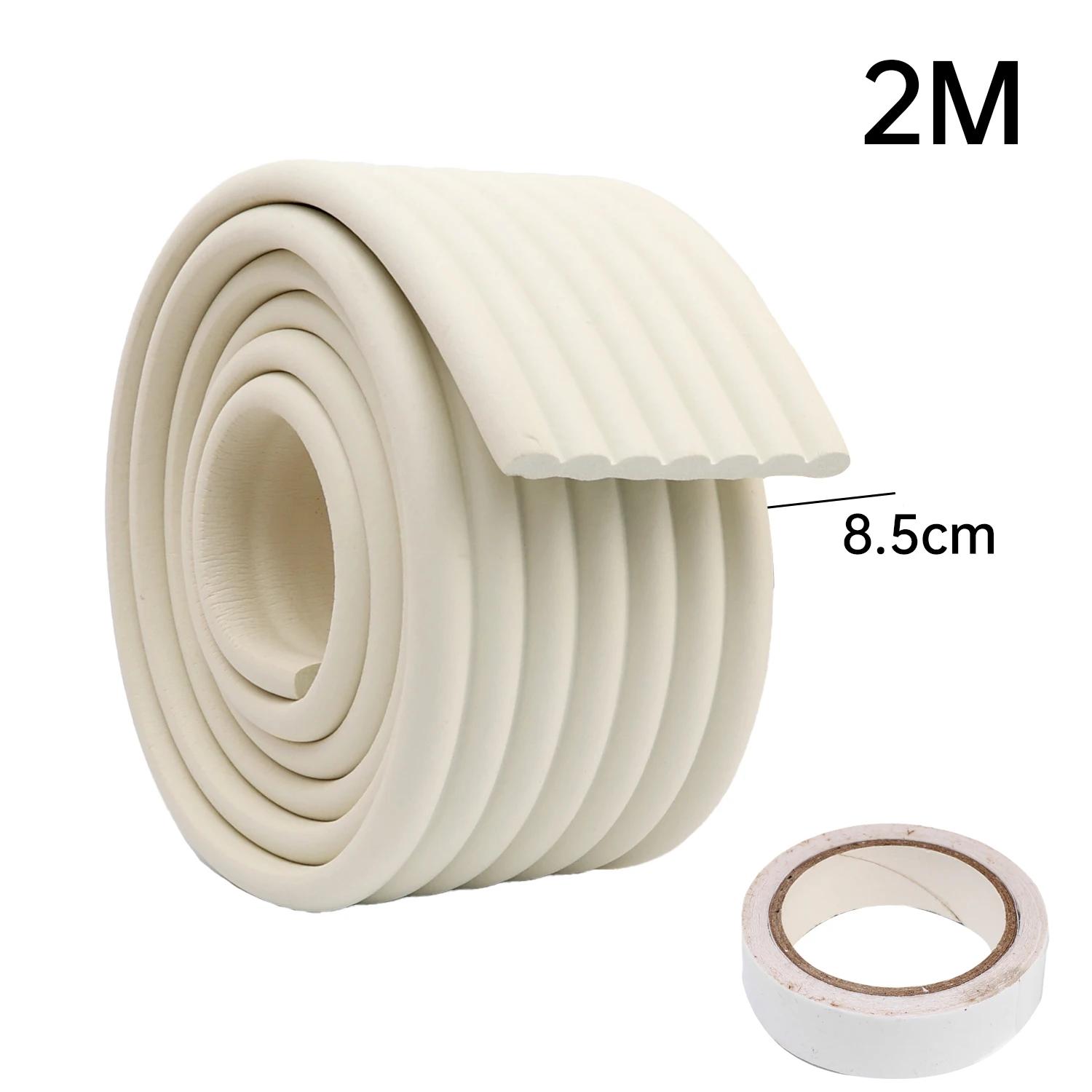 

2/12M 3D Wall Stickers for Baby Safety Self Adhesive Skirting Line Table Desk Edge Guard Foam Strip Protection Furniture Corners 2M (1Roll) білий