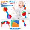 Baby Greif-Trainingsrasselspielzeug - Buntes Kurzhantel-Design für Feinmotorik