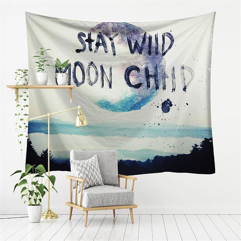 New Forest European-American Landscape TV Background Wall Tapestry - Polyester Decorative Hanging Cloth