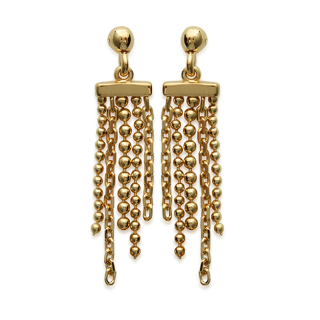 Les Trésors De Lily [K5140] - Gold Plated 'Choréographie' Earrings - 26x7 Mm