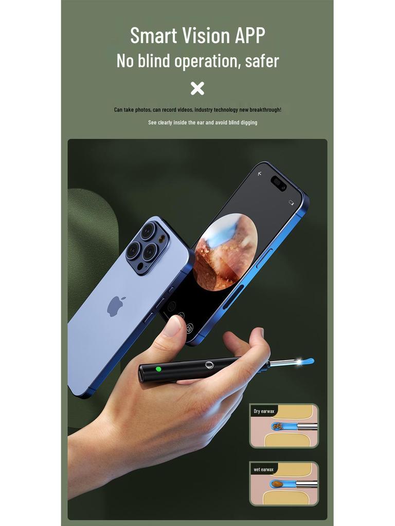 High-Definition Visual Ear Pick with Light - Ultra-Clear Endoscope Ear Cleaning Tool.
