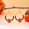 Circle Halloween Earrings Beads Ghost Dangle Earrings Fashion Pumpkin Hoop Earrings  Girls