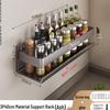 Rotatable Carbon Steel Wall-Mounted Kitchen Shelf with Drawer