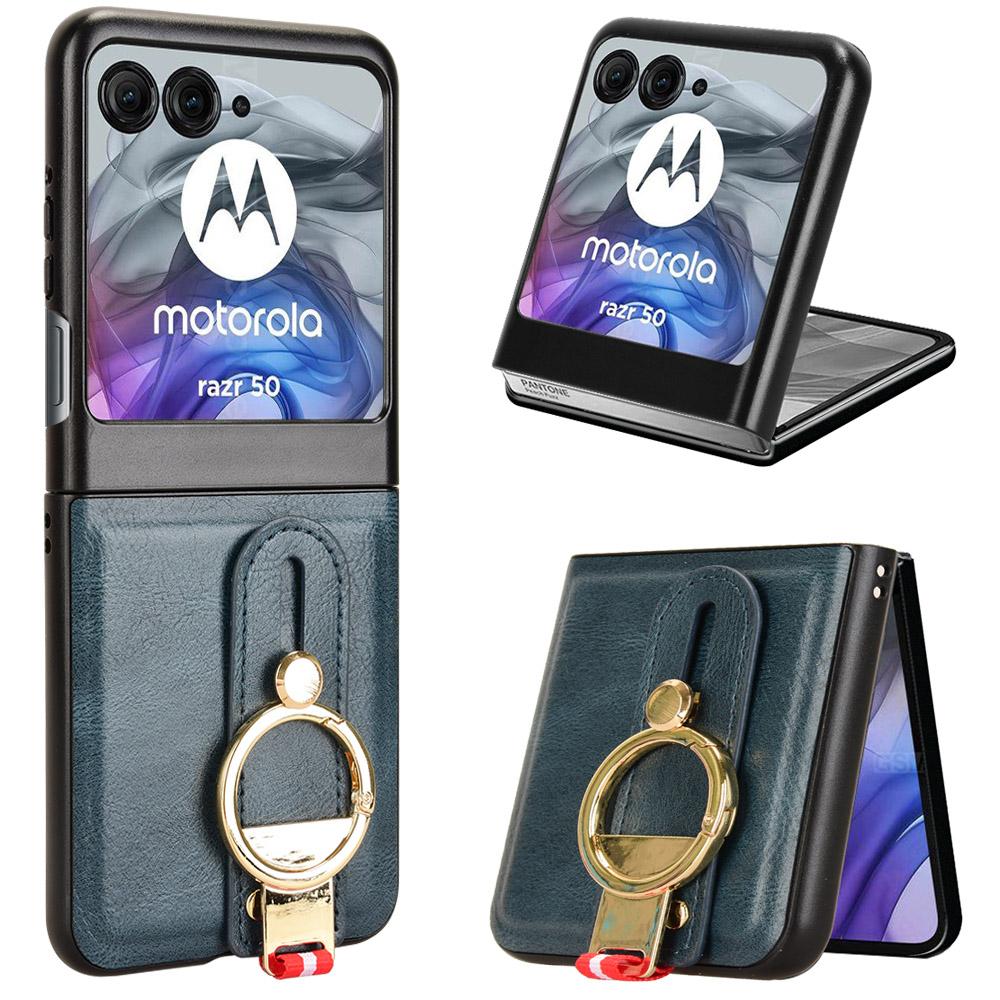 For Motorola Razr 60 Case Wristband Kickstand Leather + PC + TPU Phone Cover with Bottle Opener