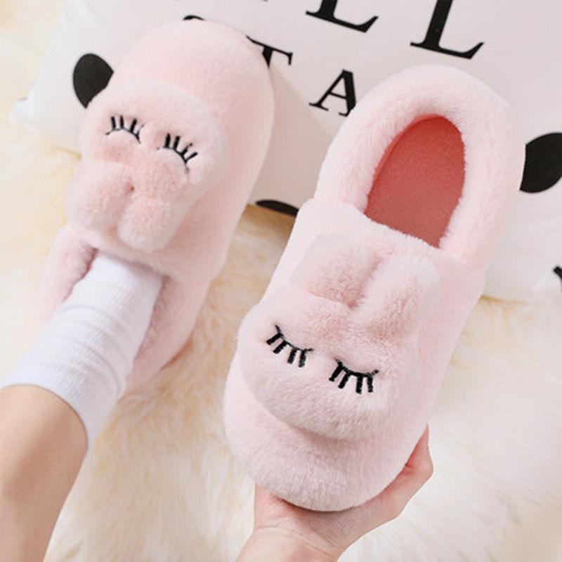 

Хлопковые тапочки для женщин, сумок для дома и пар в помещении, хлопковая обувь на толстой подошве, зимние плюшевые тапочки для домашнего использования, осень и зима 44-45 розовый