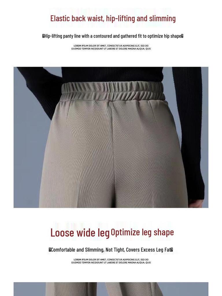 2026 Spring & Autumn High-Waist Plus Size Wide-Leg Casual Pants for Middle-Aged & Elderly Women