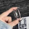 925 Hong Kong Style Earrings Temperament Circle Earrings Personality Versatile Internet Celebrity Simple Earrings