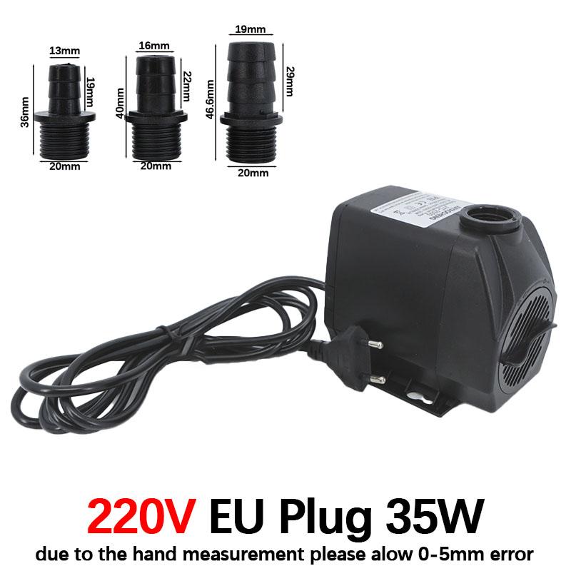3/5/10/16/25/35/45W Submersible Water mirco Pump EU 220v for Water Garden Hydroponic Systems Aquarium Table top Fountains Pon