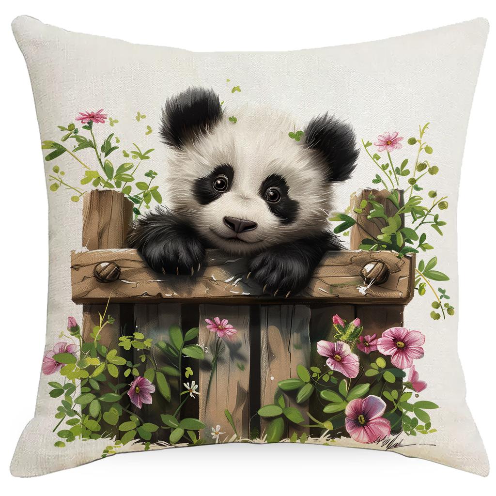 Spring Farm Animal Cow Rabbit Dog Pillowcase Home Decoration Balcony Cushion Decoration Pastoral