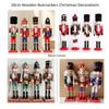 30CM Wooden Nutcracker Ornament for Christmas - Creative Home Decor