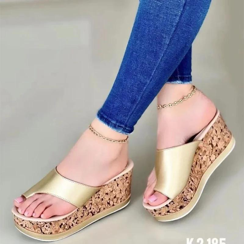 New Women Wedges Slippers Summer Woman Clip Toe Platform Soft Sandals Comfort Casual Slides Beach Outdoor Lady Flip Flops