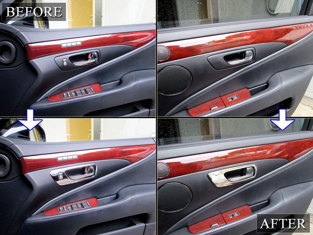 BRIGHTZ LS600h UVF45 Stainless Steel Plated Inner Door Handle 4PC UVF F45 45 LS600 LS 600 Ultra-mirror Cover, Plate, [INS-DHC-060]