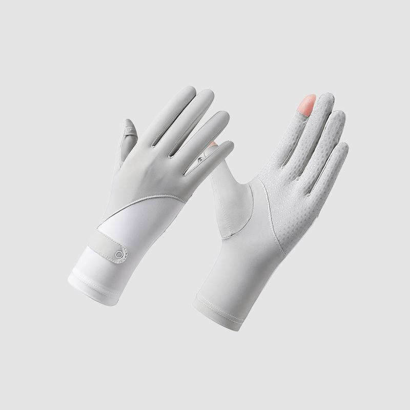 1 Pair Sun Protection Gloves One Size Sunscreen Breathable Anti-Uv Cooling Fabric Slip Gloves For Outdoor Cycling Driving