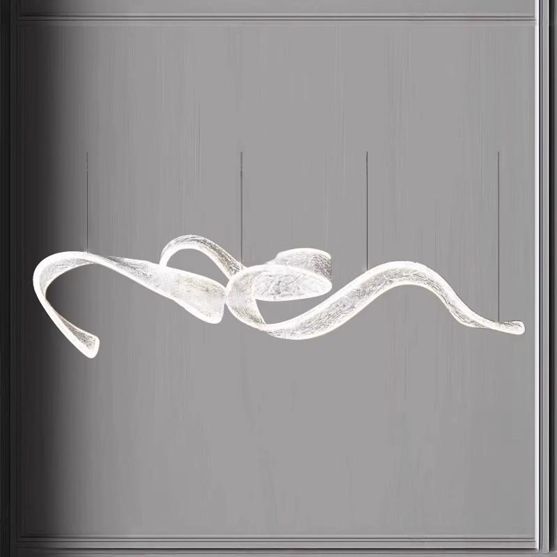 Modern Luxury Ribbon Chandelier: Creative Long Strip Design for Restaurants and Hotel Lobbies
