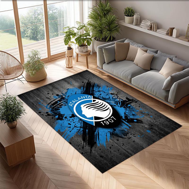 Atalanta FC Soccer Football Pattern Soft Area Rug Non Slip Indoor Floor Carpet Sports Decor Mat for Bedroom
