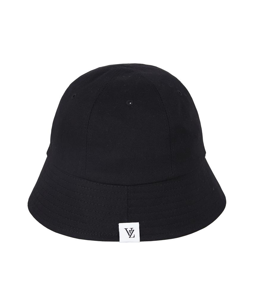 Bajal Monogram Label Round Bucket Hat Black