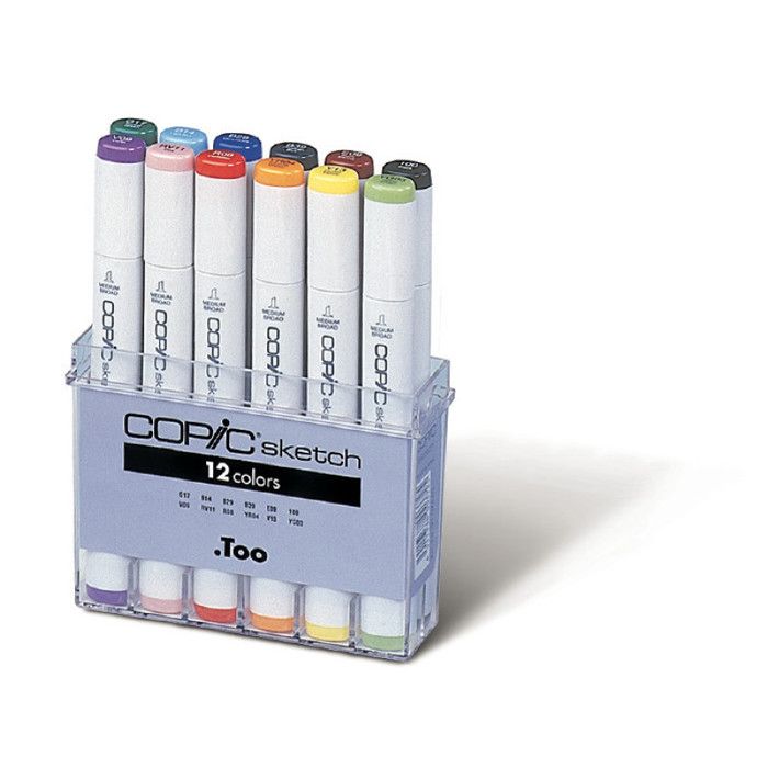 Marqueurs - COPIC - Copic Sketch - 12 pièces - Multicolore - Indélébile