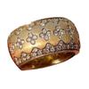 Anello a Quattro Fogli in Ottone Placcato Oro con Pietre Scintillanti Anello Elegante Gioiello per Festa Serale Regalo Per Lui