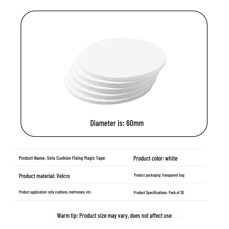 Needle-Free Sofa Cushion Fasteners: Non-Slip Hook & Loop Stickers with Self-Adhesive Backing
