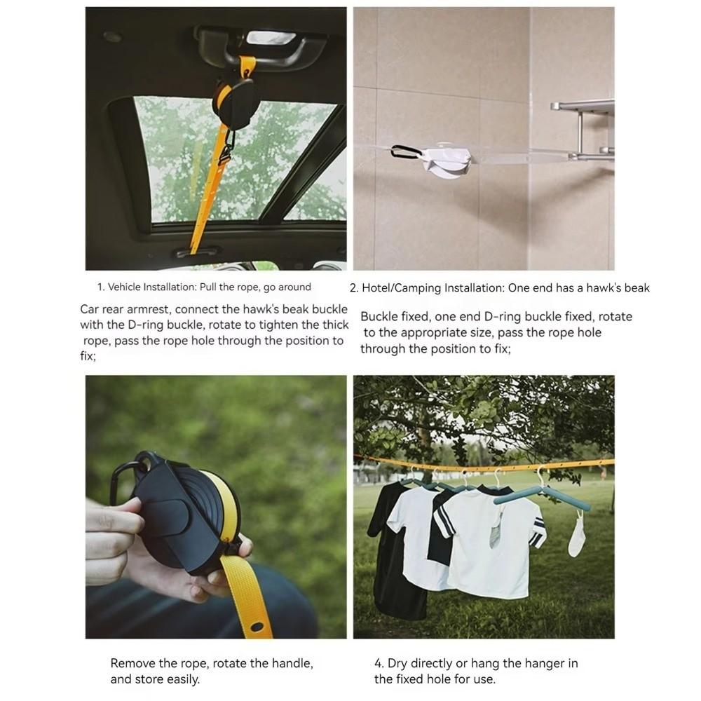 Adjustable Portable Drying Rope 3.6M Length Travel Clothesline  Travel Clothesline