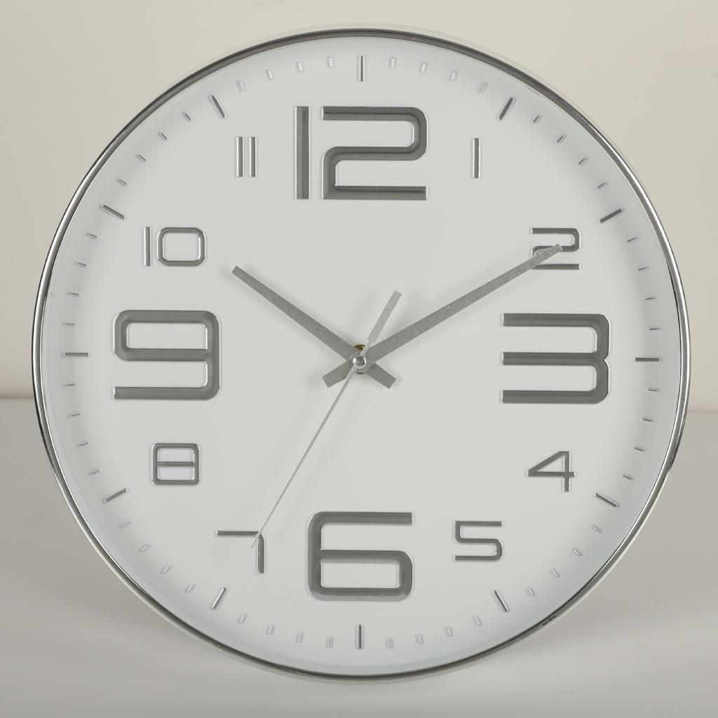 12 Zoll 30CM Leise Wanduhr, Kreativ und Modisch, Dreidimensionale Digitale Minimalistische Uhr für Zuhause Wohnzimmer