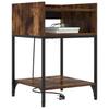 Nightstand with Shelf 2 pcs Smoked Oak 40 x 40 x 61 cm