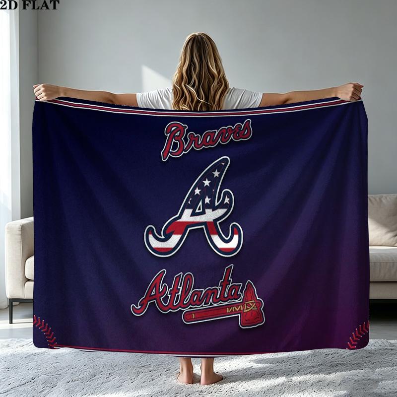 Atlanta Braves Print Flannel Blanket High Quality Warm Comfortable Cover for All Seasons Perfect for Gifts Home Decor