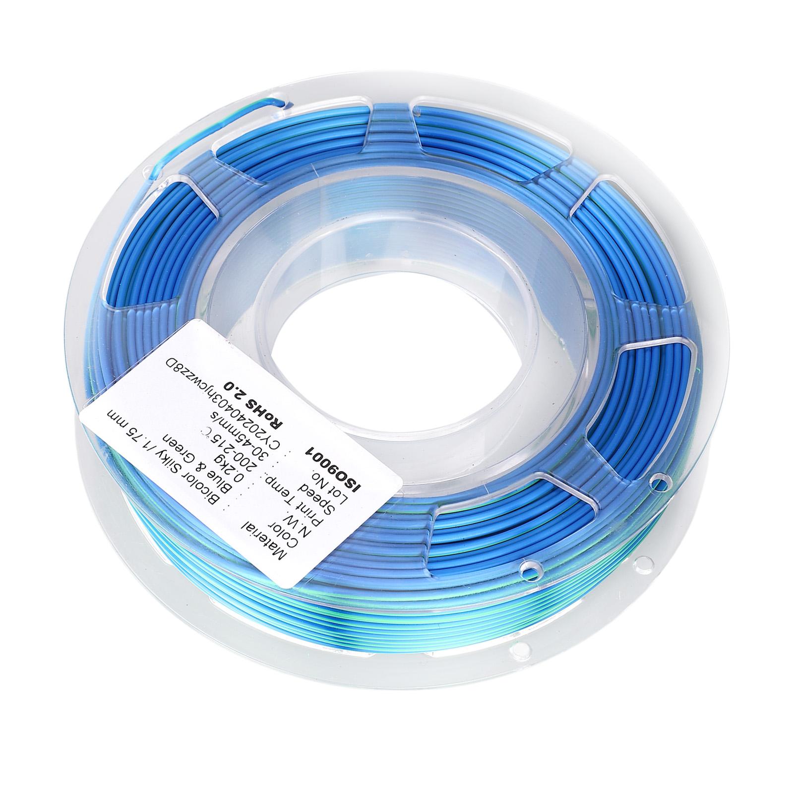 

1,75 мм PLA-филамент для 3D-принтера двухцветный сине-зеленый расходные материалы для 3D-печати 200 г