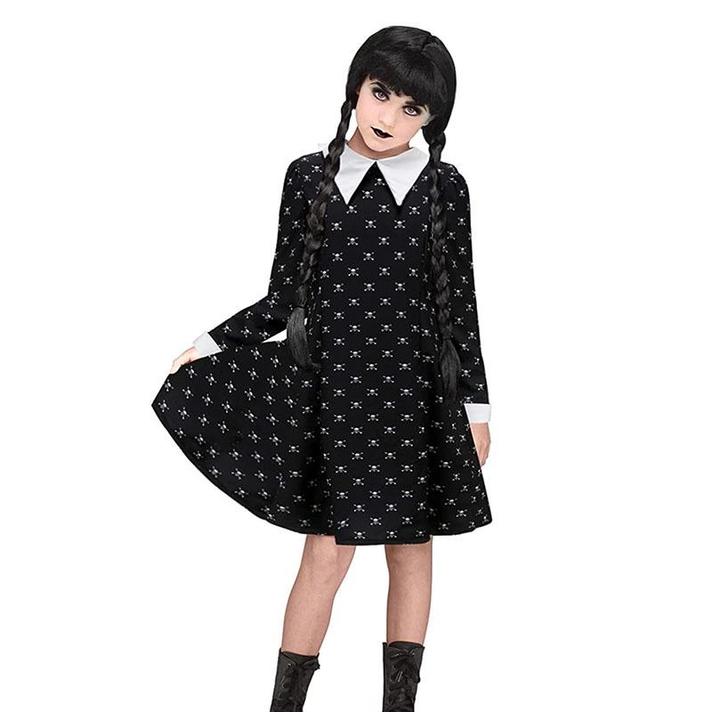 School Addams Uniform Girls Kids Dress Cosplay Halloween Xmas Partys