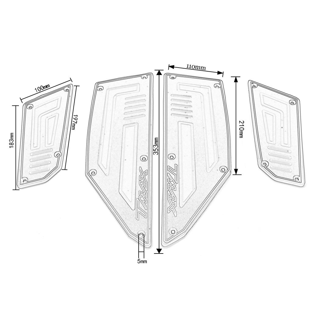 Motorcycle TMAX530/560 Footboard Steps Motorbike Foot Footrest Pegs Plate Pads For YAMAHA TMAX 530 2012- TMAX 560