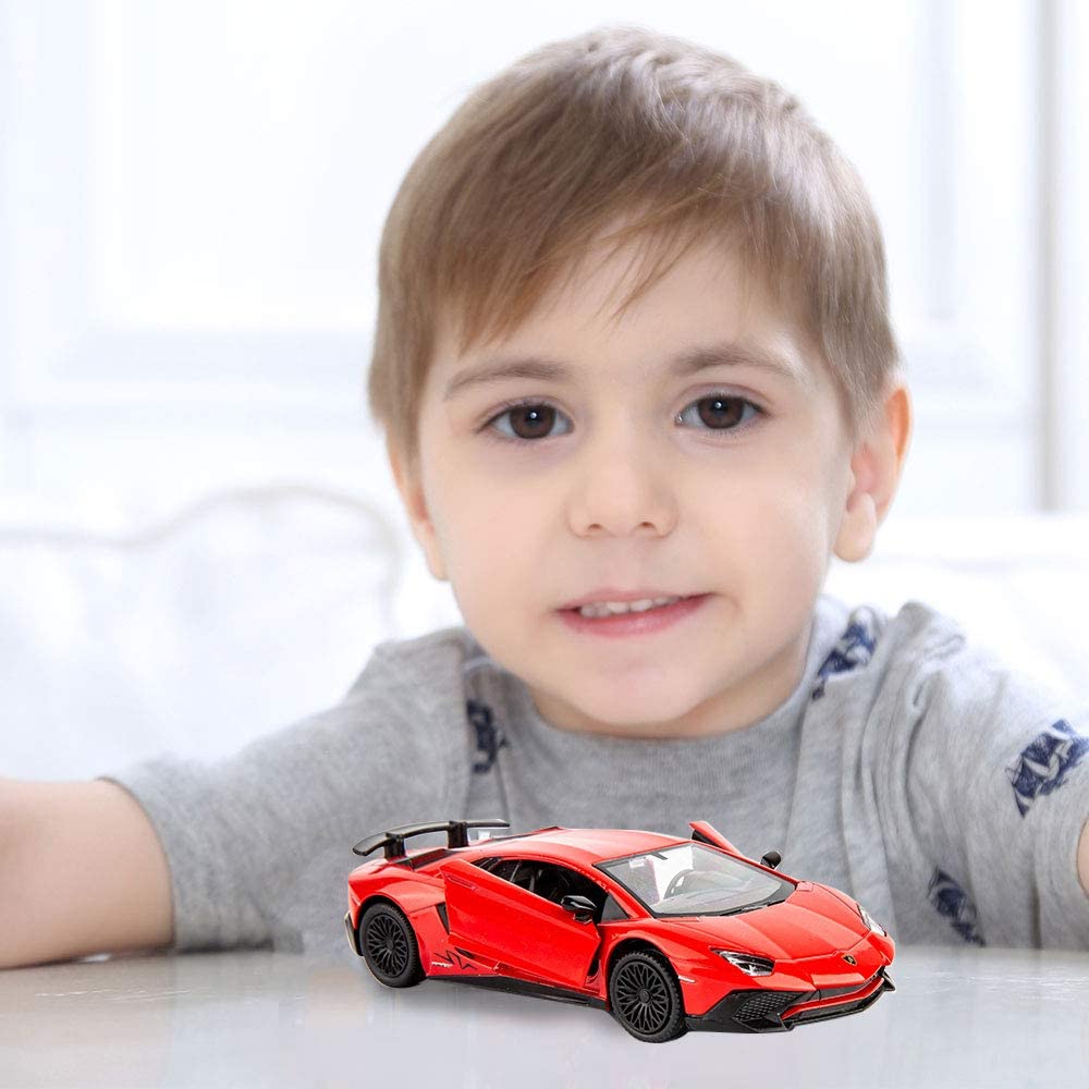 1/36 Scale Lambo Aventador LP700-4 Diecast Car Model Toy, Zinc Alloy Pull Back Vehicle for Kids Adults Gift Collection