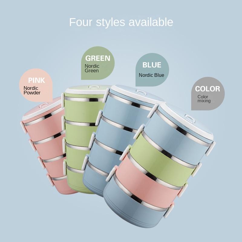 Oem Outdoor Camping Polished Surface Large Capacity Portable Sealed Multi-layer Partition 304 Stainless Steel Lunch Box