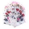Retro Flower Printed Folding Fan Classical Dancing Fan Women Cheongsam Fan Portable Hand Held Fan Wedding Fan Decor Gifts