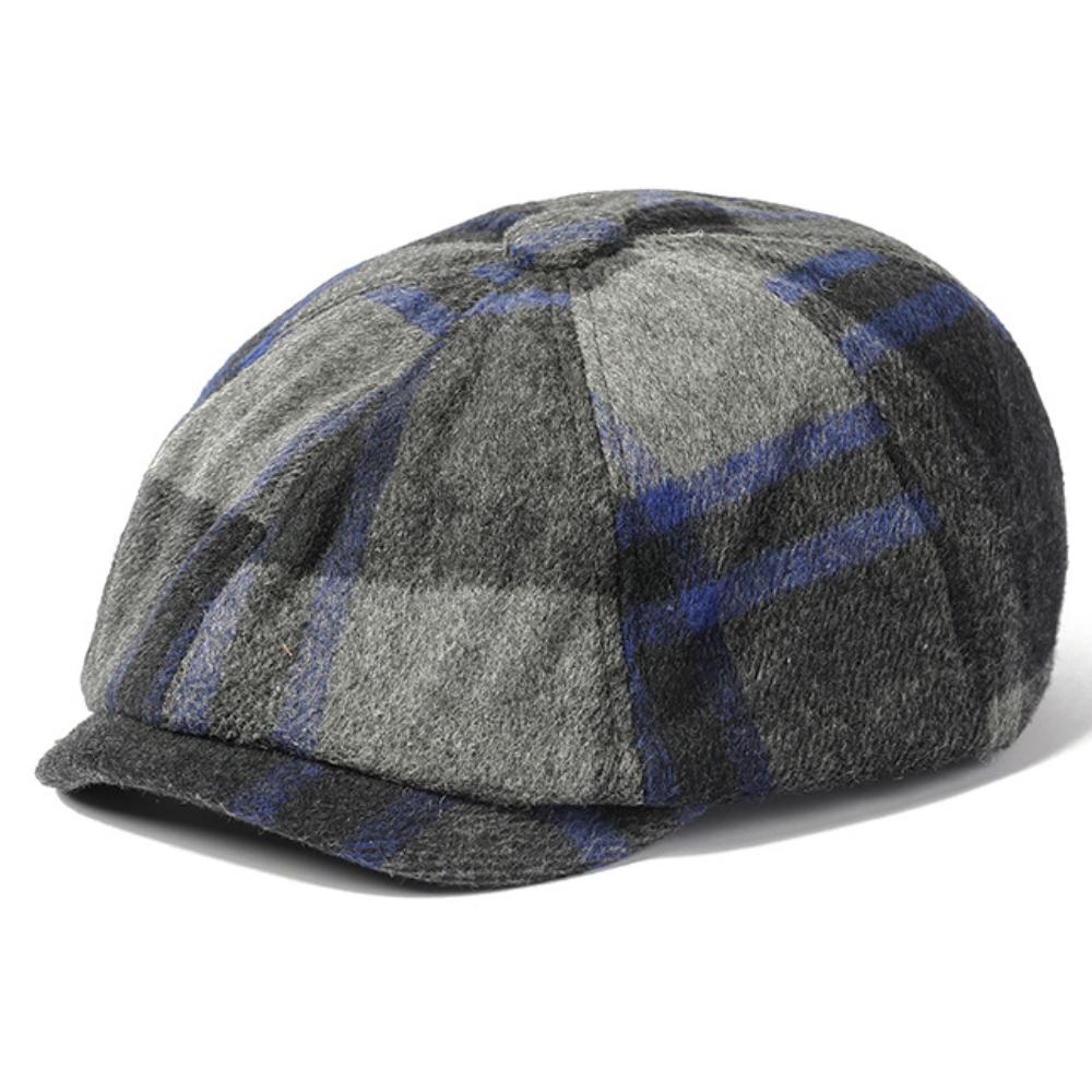 HT4966 Berets for Men Women Retro Artist Painter Plaid Beret Hat Male Female Octagonal Flat Cap Autumn Winter Wool Hat Beret Cap
