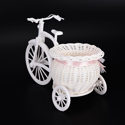 Rattan Vase Flower Basket Small Rattan Tricycle Photography Props Creative Bicycle Flower Basket Party Wedding Decoration