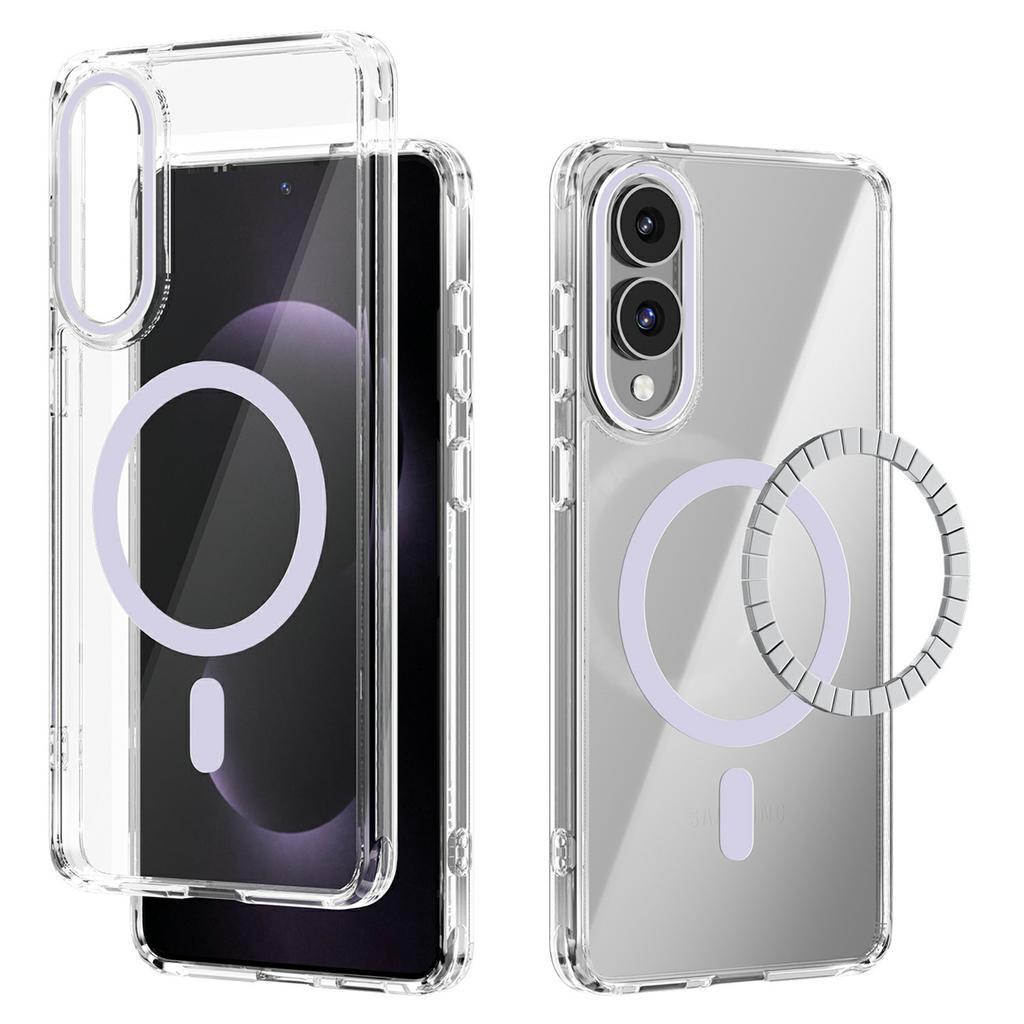 For Samsung Galaxy S25 Edge Case Compatible with MagSafe Anti Scratch Clear TPU PC Phone Back Cover