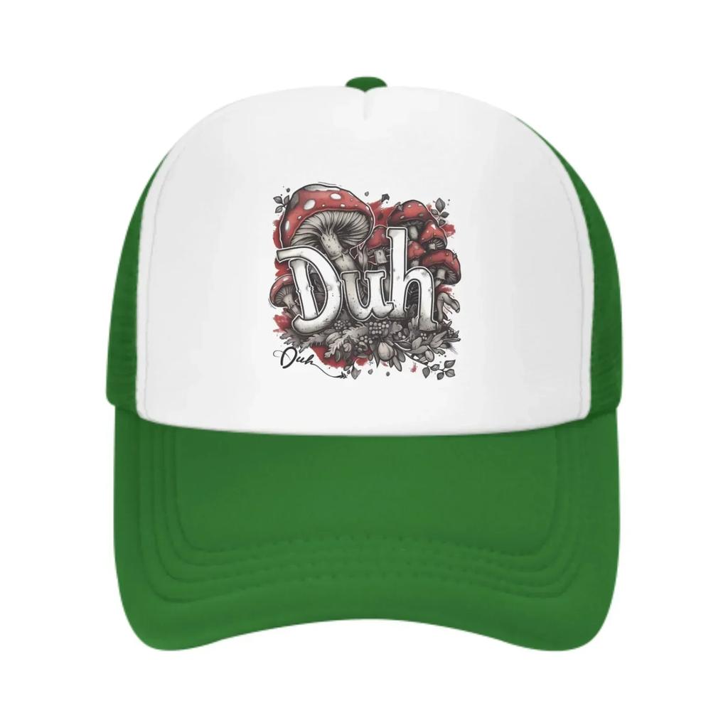 Mushrooms Duh Mesh Trucker Hats for Unisex Women Adjustable Casual Fashion Baseball Caps for Outdoor Activities